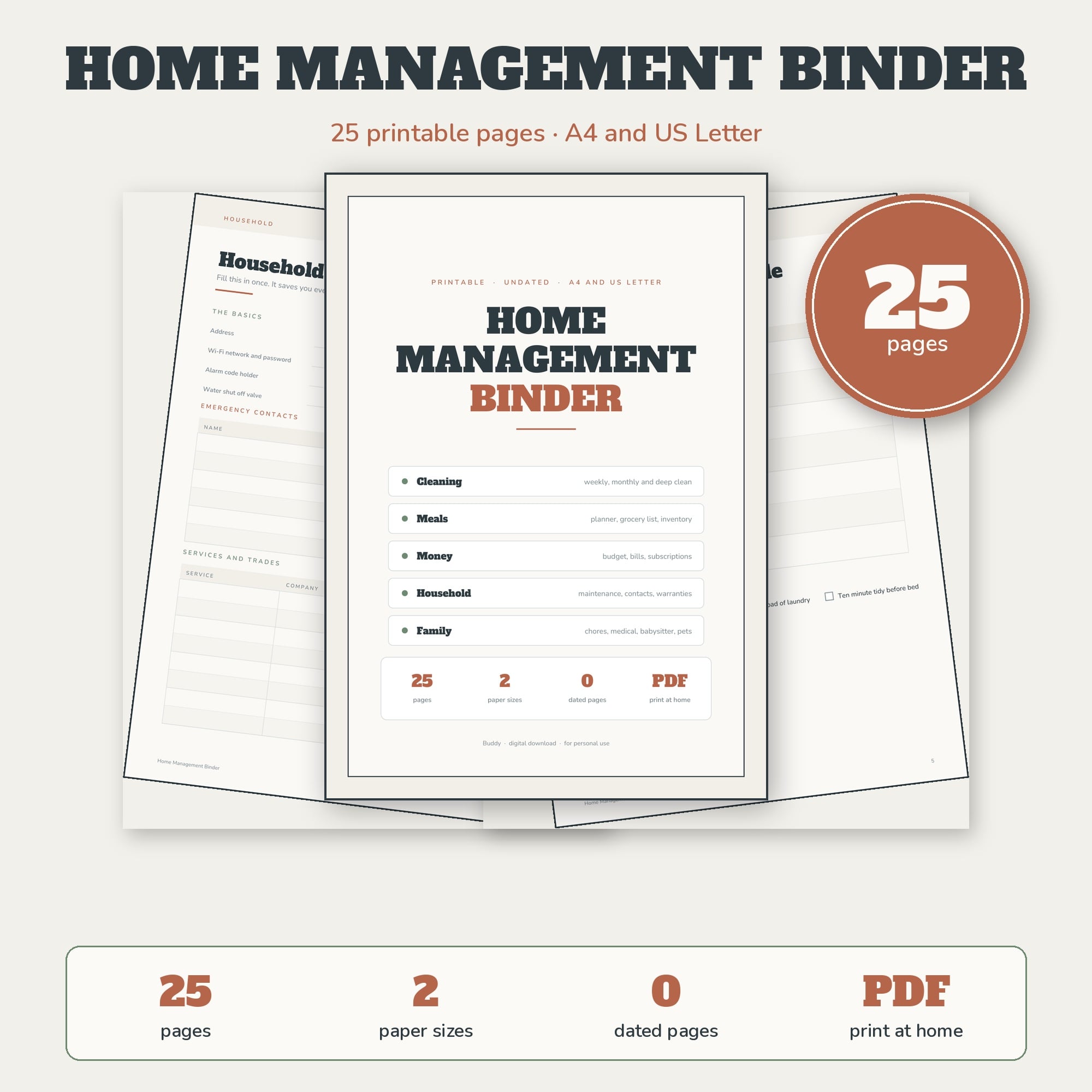 Home management binder