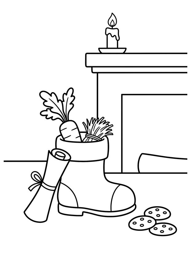 Sinterklaas-kleurplaat: Schoen zetten